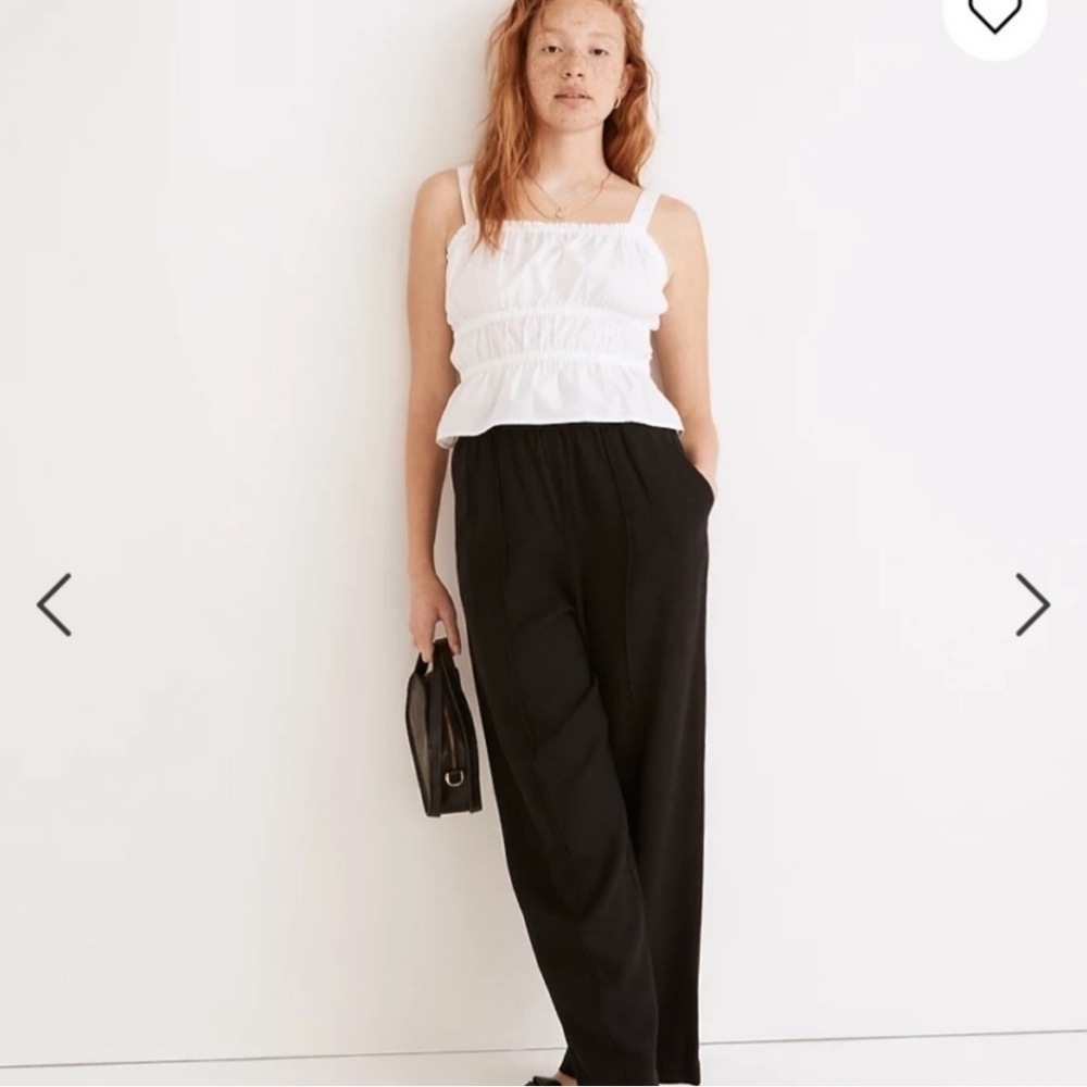 Madewell Poplin Sophia Peplum Tank Top  NF213 Cotton White Cottagecore